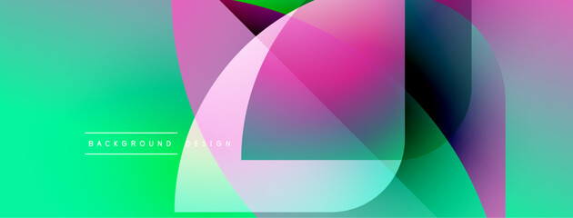 Poster - Abstract colorful shapes overlap creating dynamic gradient background. Modern design elements suggest innovation, energy.