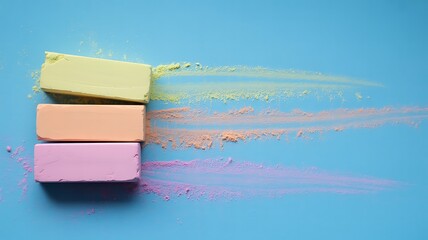 Poster - Pastel chalk sticks with powdery streaks drawing