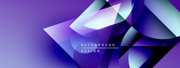 Aufkleber - Abstract purple background features geometric shapes, gradients, dynamic lines. Modern design element for digital projects.