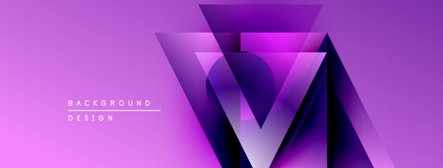 Aufkleber - Abstract purple design features layered geometric shapes. Gradient colors create depth, modern aesthetic. Minimal text present.