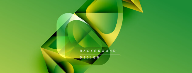 Fototapete - Abstract green design features flowing shapes, gradients. Modern background suitable for banners, presentations. Minimalist style.