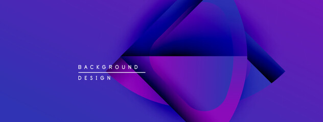 Aufkleber - Abstract design features vibrant purple, blue gradients. Overlapping shapes create dynamic visual effect. Modern background element.