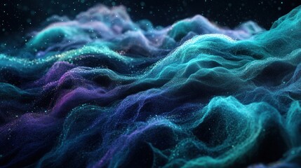 Poster - Abstract Colorful Digital Wave Pattern in Dark Background for Technology and Futuristic Design