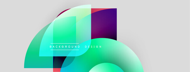 Poster - Abstract fluid shapes, vibrant gradients, modern design. Light background complements colorful overlapping elements. Minimalist aesthetic.