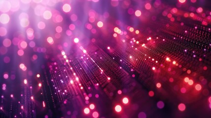 Fototapete - Abstract picture of neon light particle with digital technology style design connecting become dynamic of electric wave movement represent about flowing of data or structure of network system. AIG53.