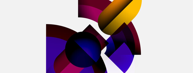Aufkleber - Abstract composition featuring overlapping colorful shapes. Gradient hues create dynamic visual interest, modern aesthetic.