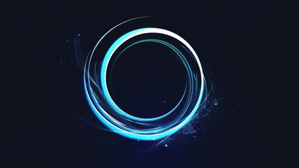 Poster - Glowing blue digital globe with connecting lines. Abstract artwork of circle shape with glowing lines and dark background. Global network and technology innovation concept. Global networking. AIG53.