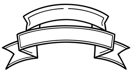 Poster - A simple black and white banner with two ribbons and space for text or a message design element here