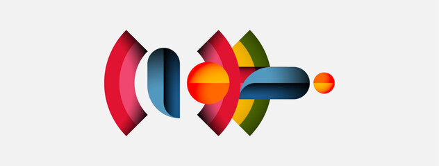 Poster - Abstract colorful design. Overlapping shapes create dynamic visual impact. Modern aesthetic, vibrant hues, simple background.