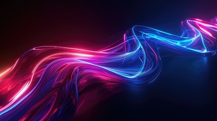 Poster - Picture of sparkling red ray and blue line light striking and scattered across a space background, create an abstract effect perfect for design that aim to evoke a sense of fantasy and energy. AIG53.