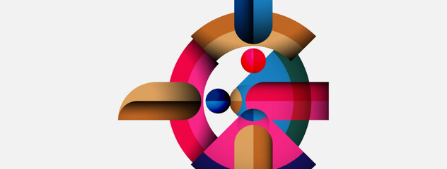 Aufkleber - Abstract geometric design. Colorful shapes overlap, creating birdlike form. Modern, minimalist aesthetic. Clean lines, vibrant hues.