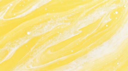 Poster - Abstract Yellow Marbled Pattern with White Splashes on Bright Background for Artistic and Creative Design