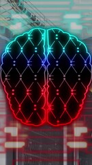 Poster - Animation of human brain, connections and data processing over computer servers