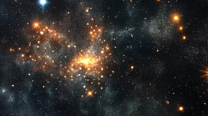 Poster - vast cosmic expanse showcases countless stars and stellar clusters in deep space, space view with ma