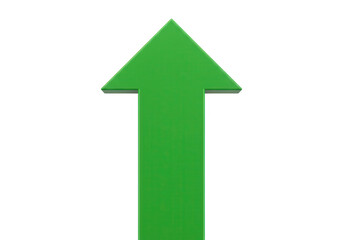 Poster - A bright green arrow points straight up, isolated on transparent background