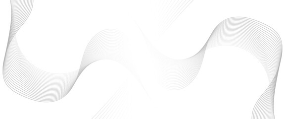 Poster - Vector flowing abstract gray linear with future technology concept