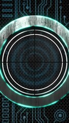 Poster - Animation of ai data processing over grid and dark background