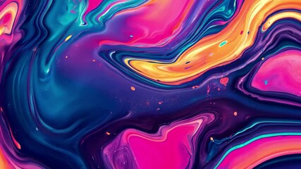Poster - vibrant and colorful abstract background with fluid patterns in dynamic hues and textures, vibrant c