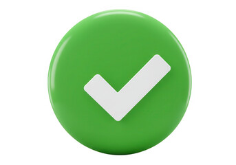 Fototapete - A green check mark inside a circle isolated on transparent background signifies approval and positive confirmation