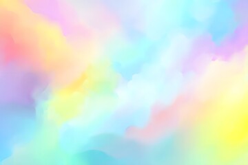 Fototapete - Beautiful blurred pastel background, soft rainbow colors, vector illustration, flat design, pastel blue and yellow, 