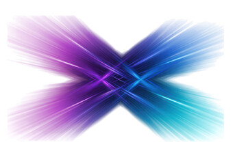 Poster - Abstract purple and blue radial light beams intersect in a burst of energy isolated on transparent background