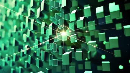 Poster - Digital green hexagonal background creates a seamless pattern with a modern and dynamic look, Green hex-code digital background Seamless 3D render