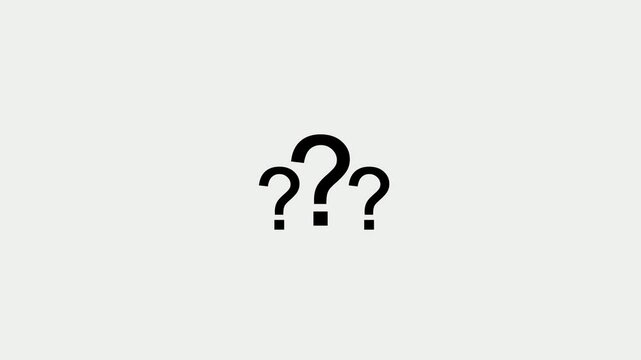 question mark icon animation 4K video. Stock video with a concept of confusion.