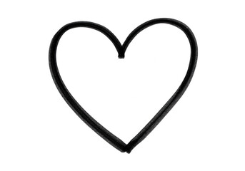 Poster - A simple black heart shape outlined against a transparent backdrop, isolated on transparent background