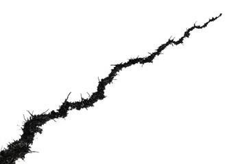 Poster - A jagged black crack extends diagonally across a white background, isolated on transparent background