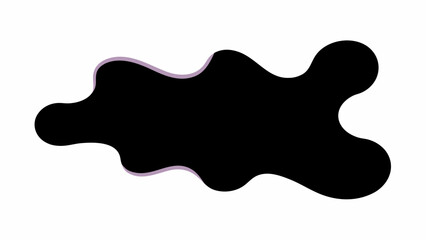 Poster - Irregular black shape with a faint gray outline on a white background creating an abstract design