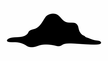 Poster - Abstract black blob with uneven edges and a rounded peak isolated on a white background in vector format