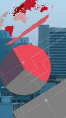 Poster - Animation of infographic interface over aerial view of modern buildings against sky