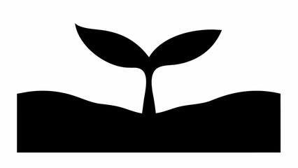 Poster - Silhouette of a whale tail emerging from the water with a simple black and white color scheme design