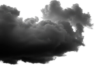 Poster - A dark, ominous cloud looms, isolated on transparent background, suggesting an approaching storm