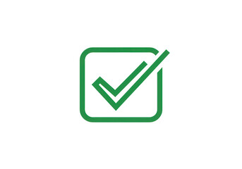 Fototapete - A green check mark inside a square box isolated on transparent background