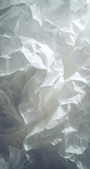 Aufkleber - Close-up of crumpled white paper, showing texture and light interplay creating depth and shadows
