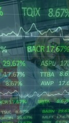 Poster - Animation of stock market over diverse business people in office