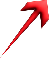 Poster - Bold red arrow pointing upwards and to the right with a smooth gradient finish
