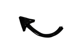 Poster - A black curved arrow points up and to the left, isolated on transparent background