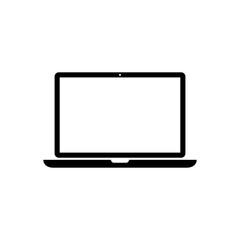 Fototapete - Laptop icon in thin line style. Modern computer device for digital work and internet concept