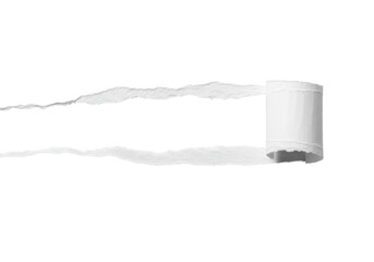 Poster - A roll of torn white paper with a rough edge is isolated on transparent background