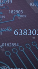 Poster - Animation of changing numbers and integrated circuit on violet background