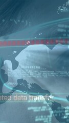 Poster - Animation of data processing over woman using smartphone
