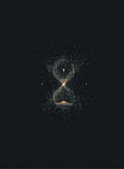 Poster - An hourglass formed from glowing particles against a dark background, subtly conveying the passage of time
