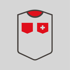 Poster - Modern swiss flag pocket icon for apparel and accessories
