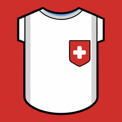 Poster - Minimalist swiss flag design for apparel and accessories