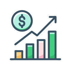 Poster - Rising market trend chart showing economic growth diagram