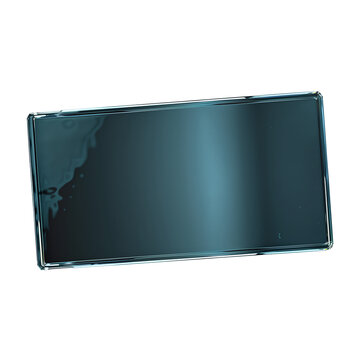Text box Simple rectangular glass with silver-blue border, HUD-like design, transparent and modern.