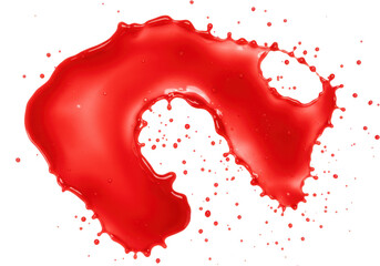 Poster - A vibrant red paint splash frozen in midair, isolated on transparent background, showcasing dynamic motion and color