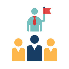 Poster - Iconographic leadership hierarchy structure in business and management